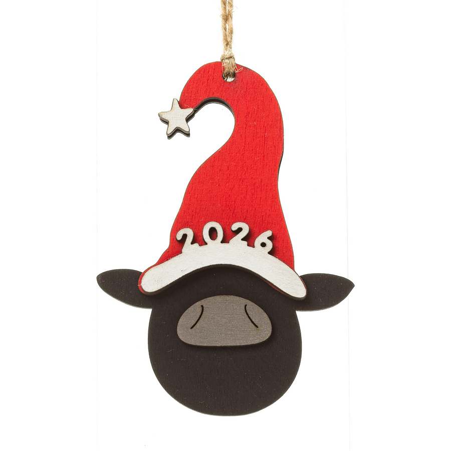 2026 Santa Moo - Christmas Decoration